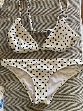 Rhythm White Bikini with Black Polka Dots s/m